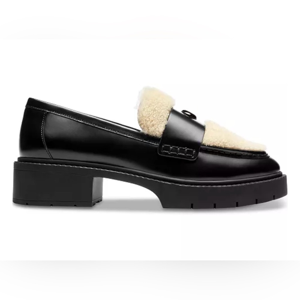 Coach Leah Shearling Loafer Flats 6.5 - Picture 2 of 13